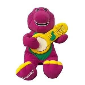 Playskool Vintage Sing n' Strum Barney Animated Plush Toy with Guitar
